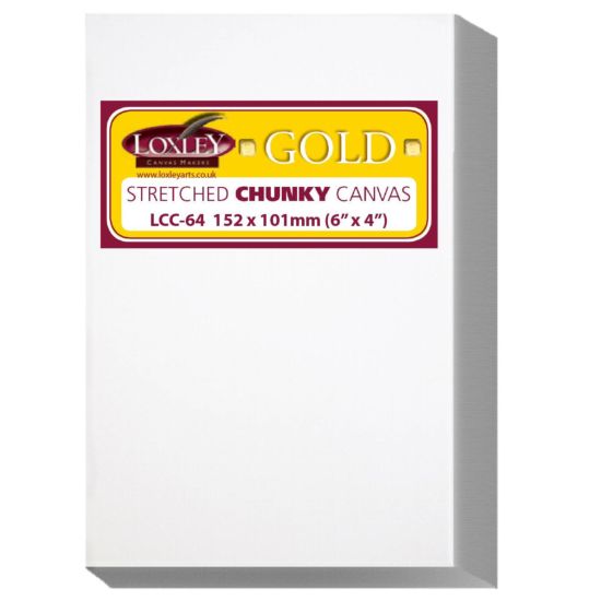 Loxley Gold Chunky Triple Primed Cotton Stretched Canvas 6inch x 4inch (Box of 10)
