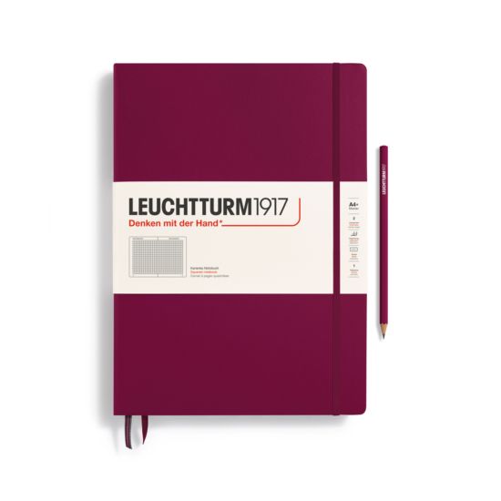 Leuchtturm1917 Master Classic Hardcover Notebook - Port Red - A4+ - Squared