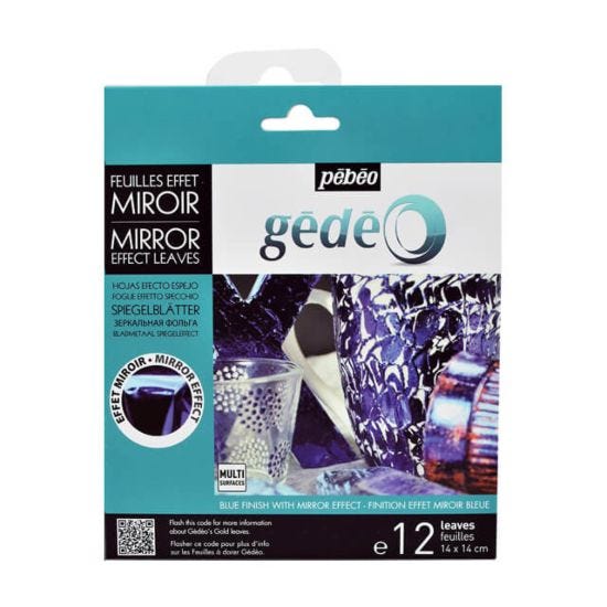 Pebeo Gedeo Mirror Effect Gilding Foil Leaves 12 Pack Blue 