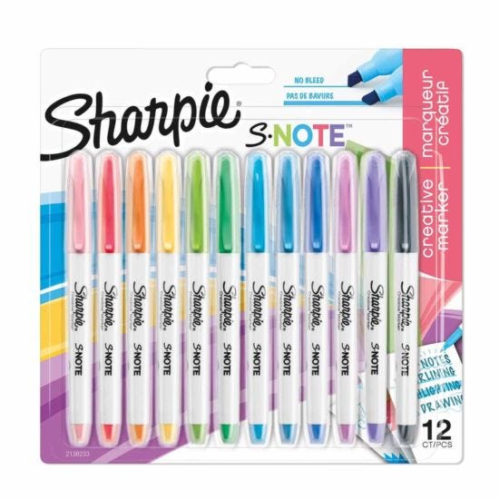 Sharpie S-Note Assorted Creative Markers Pack of 12