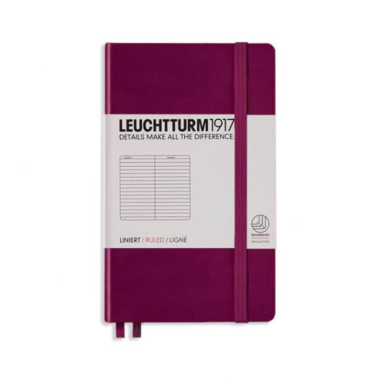 Leuchtturm1917 Hardback Pocket Notebook Ruled Paper A6 Port Red