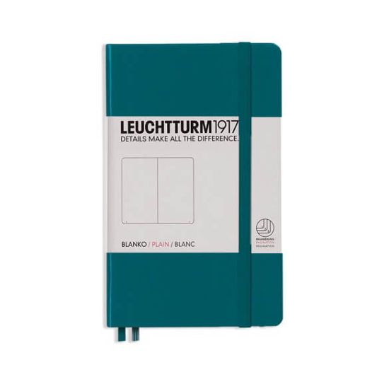 Leuchtturm1917 Hardback Pocket Notebook Plain Paper A6 Pacific Green