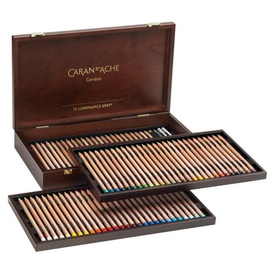 Caran d'Ache Luminance Wooden Box of 76 Assorted Pencils