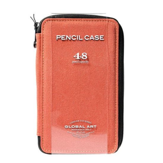 Global Art Supplies Canvas Pencil Case - Rose Red - 24 Pencils