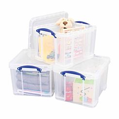 Really Useful Box 35 Litre Clear Pack of 3