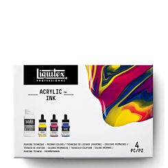 Liquitex Professional Acrylic Ink Pouring Technique - Primary Colours Set of 4 Front