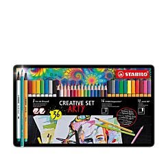Stabilo Arty Creative Set Pen 68 Brush X 8, Aquacolor X 16 And Point 88 X 12