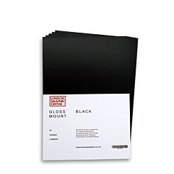 London Graphic Centre Gloss Black Mount Board A4 Pack of 5 Front