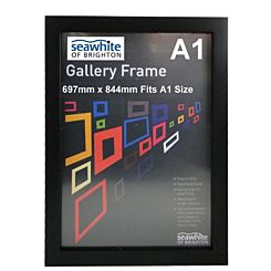Seawhite Gallery Wooden Picture Frame Black A1 Front | London Graphic Centre