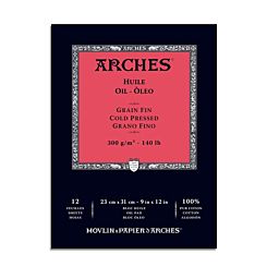 Arches Oil Pad Cotton Cold Pressed 12 Sheets 23cm x 31cm