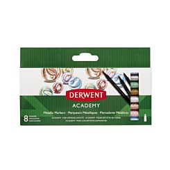 Derwent Academy Metallic Markers Shimmering Colours Set of 8 Front