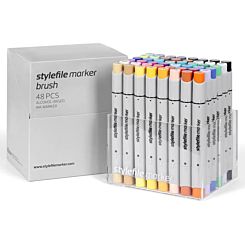 Stylefile 48 Alcohol Brush Marker Set Front | London Graphic Centre