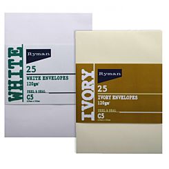 Ryman Card Envelopes C5 120gsm Peal and Seal Pack of 25