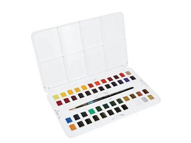 Daler-Rowney Aquafine 48 Half Pan Watercolour Studio Set